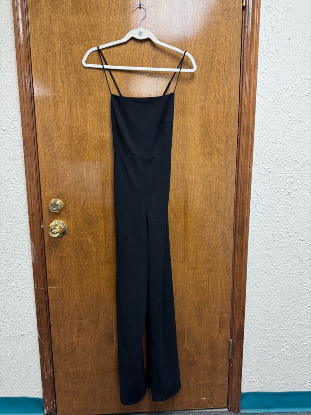 Lush Black Jumpsuit with Mustard Yellow Stripes